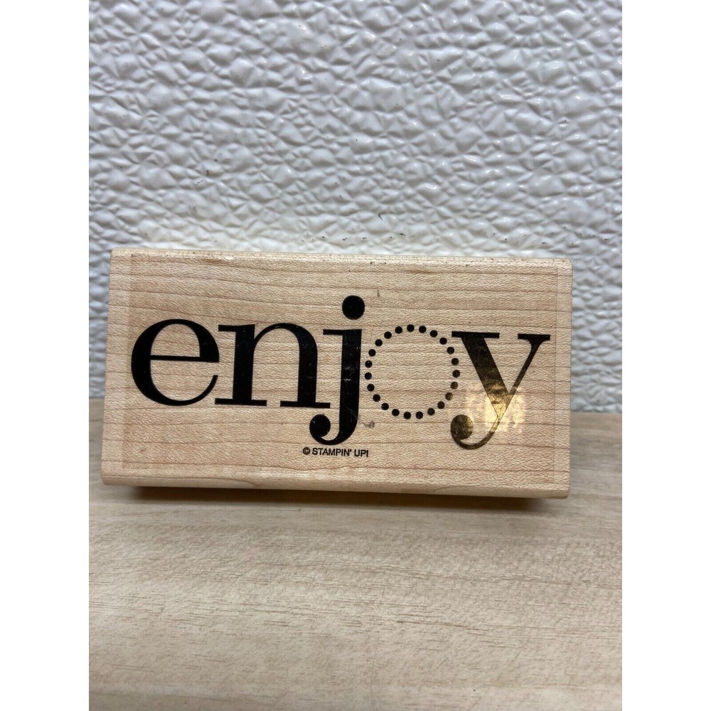 Stampin Up Enjoy Wood Mounted Rubber Stamp